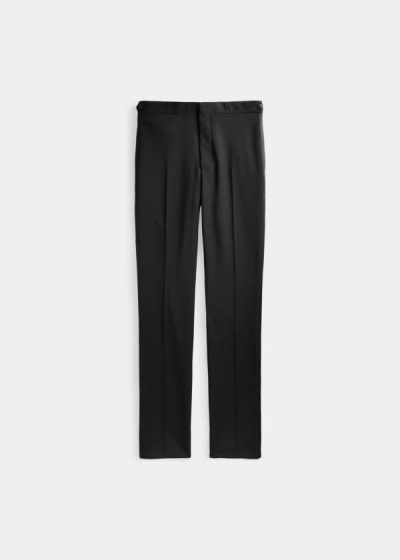 Pantalones Ralph Lauren Hombre Negros - Slim Fit Wool Tuxedo - IRVLB1468